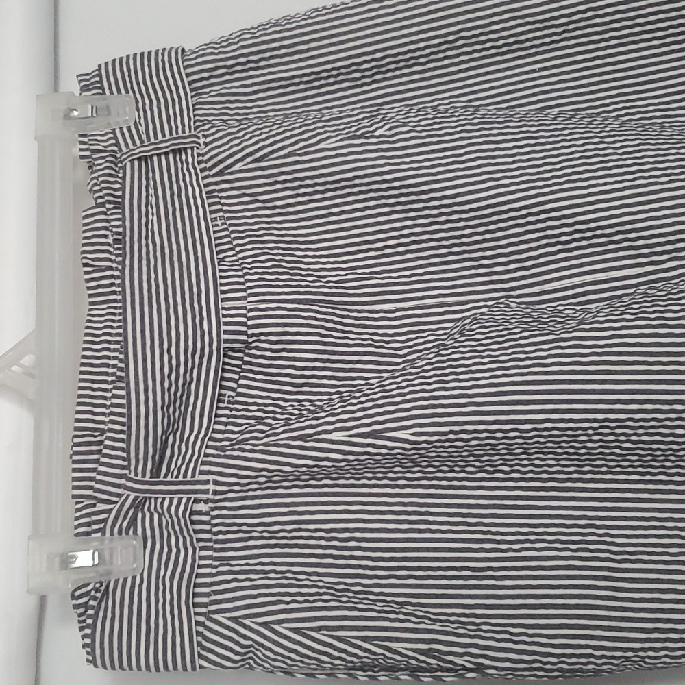 Ann Taylor Navy and White Striped Skirt With a matching Belt Size 4 - Picture 7 of 9
